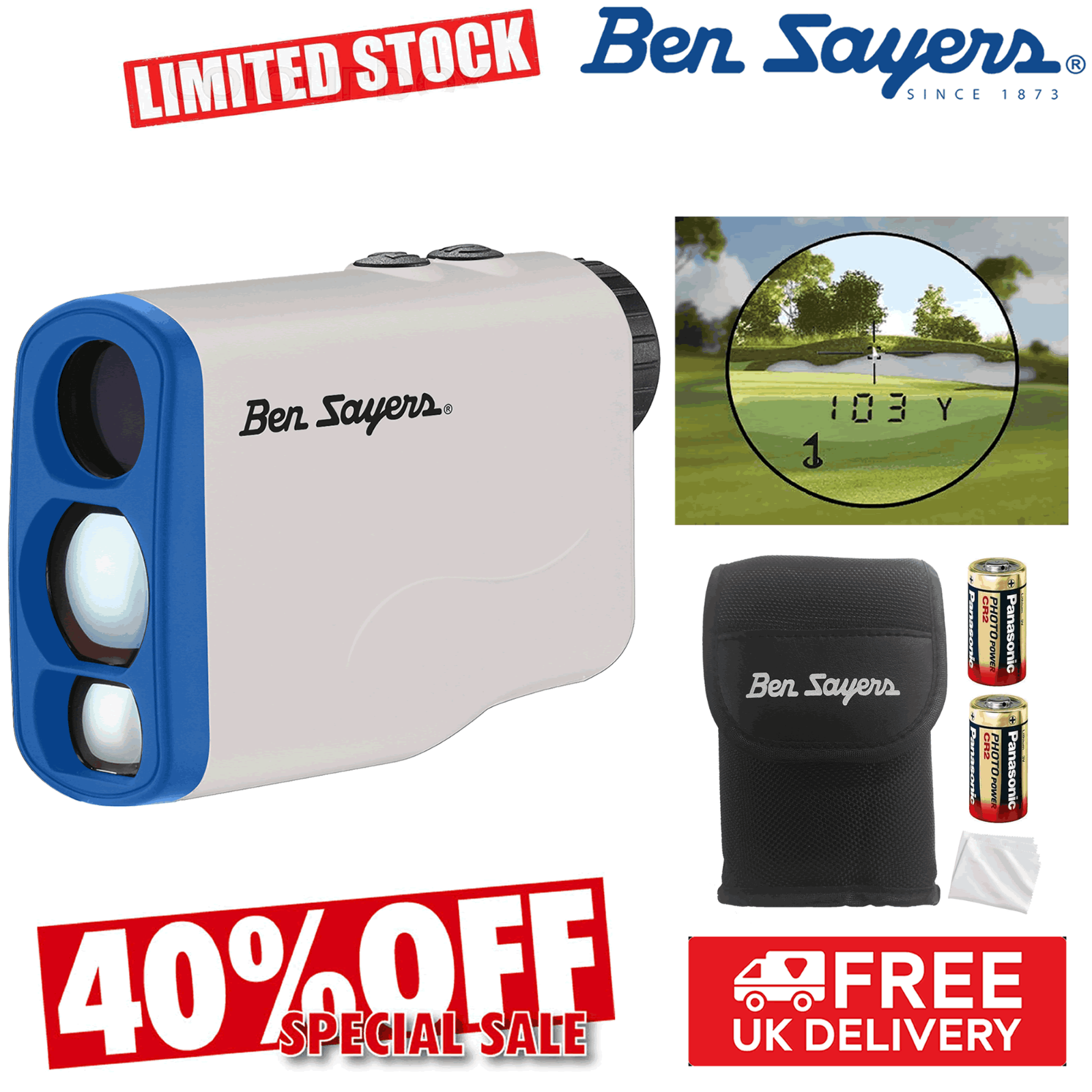 GOLF RANGE FINDER BEN SAYERS GOLF LASER RANGEFINDER PIN LOCK TECHNOLOGY