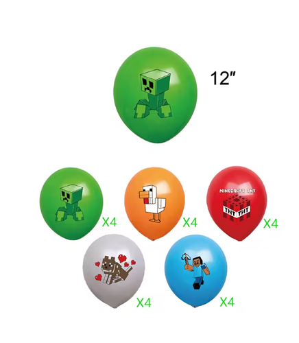 Minecraft Party Favour Bag Loot Bag Kids Birthday Gift Bag Cake Balloon pack - Picture 3 of 4