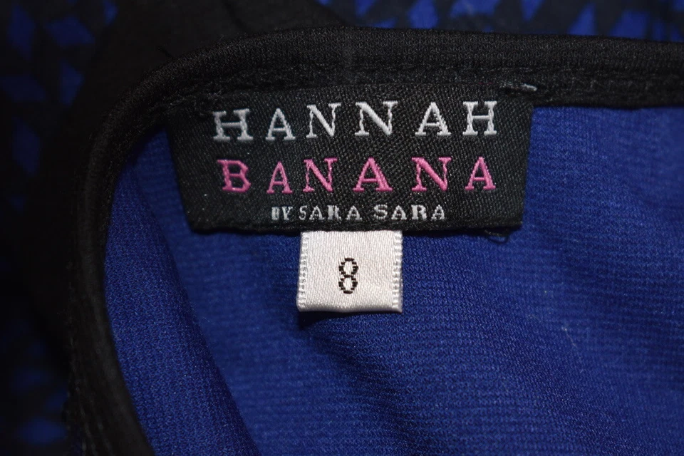 Hanna Banana 黑色蓝色亮片女孩花式连衣裙 8 码出售 df — 第 3/4 张图片