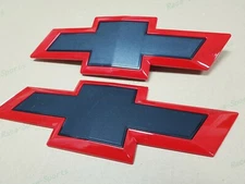 Gloss Red Black Front & Tailgate Bowtie Emblem Silverado 1500 2500 HD/3500 HD