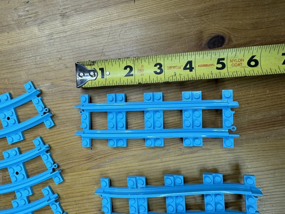 LEGO Train Track узкий размер пандус кривой синий друзья американские горки 25086 лот 10 - Изображение 2 из 3