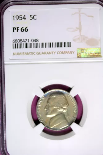 1954 - NGC PF66 JEFFERSON NICKEL!!  #B43828