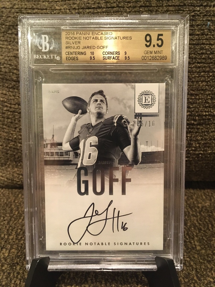 2016 Panini Encased Jared Goff RC Auto Silver /10 Graded BGS 9.5 GEM MINT  W/10