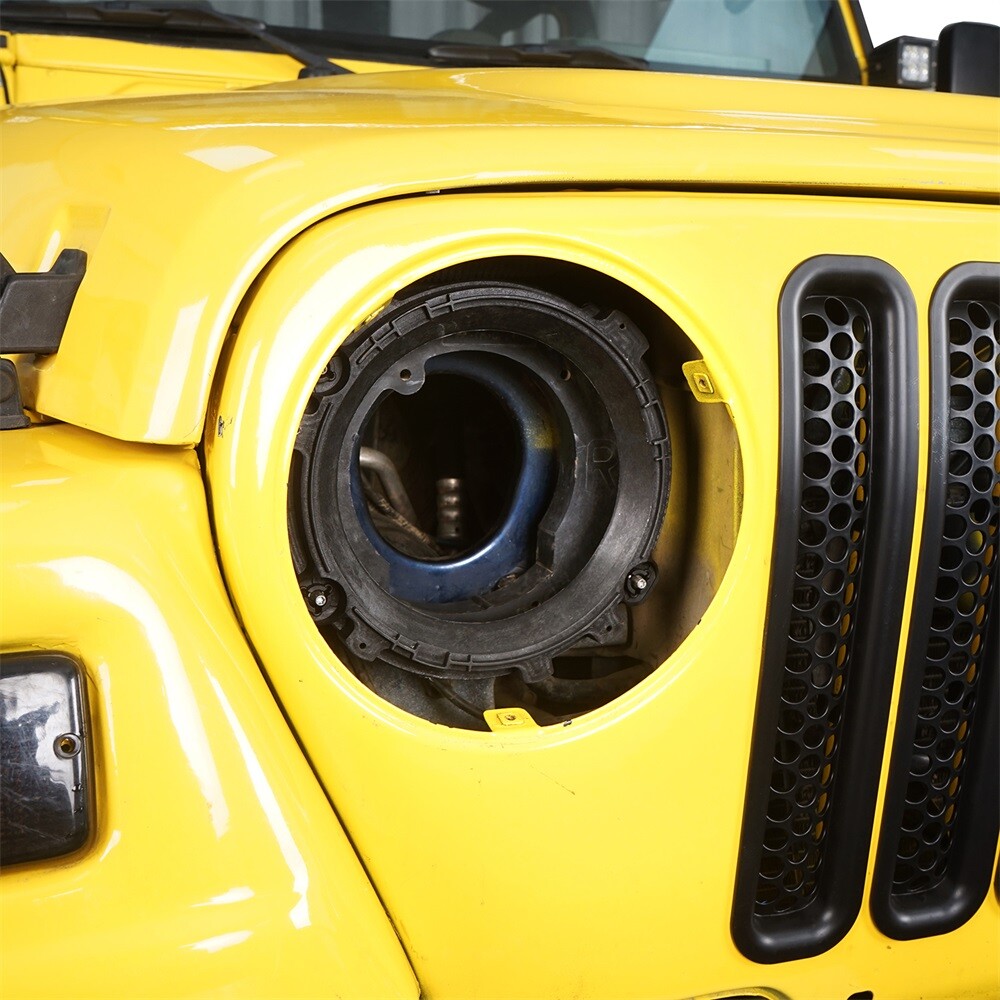 Matte Black 2x Round Headlight Cover 7x Grille Mesh Insert Matte Black 2x Round Headlight Cover 7x Grille Mesh Insert