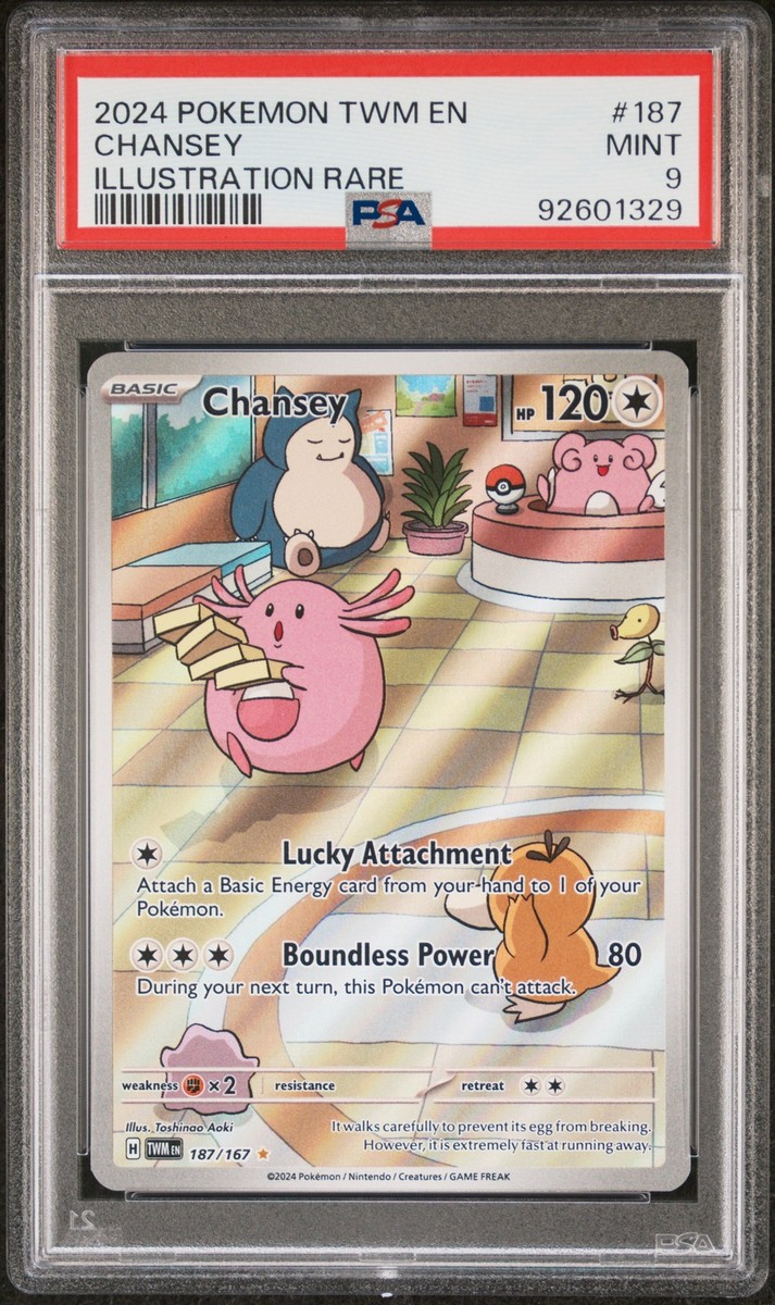 PSA 9 Chansey Illustration Rare #187 2024 Pokemon TWM