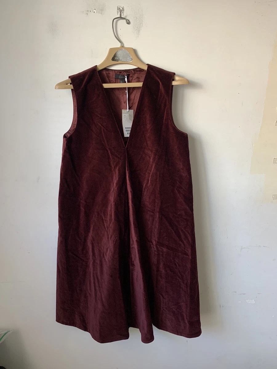 COS Womens Dress 6 Red Velvet Sleeveless A Line Party Cocktail