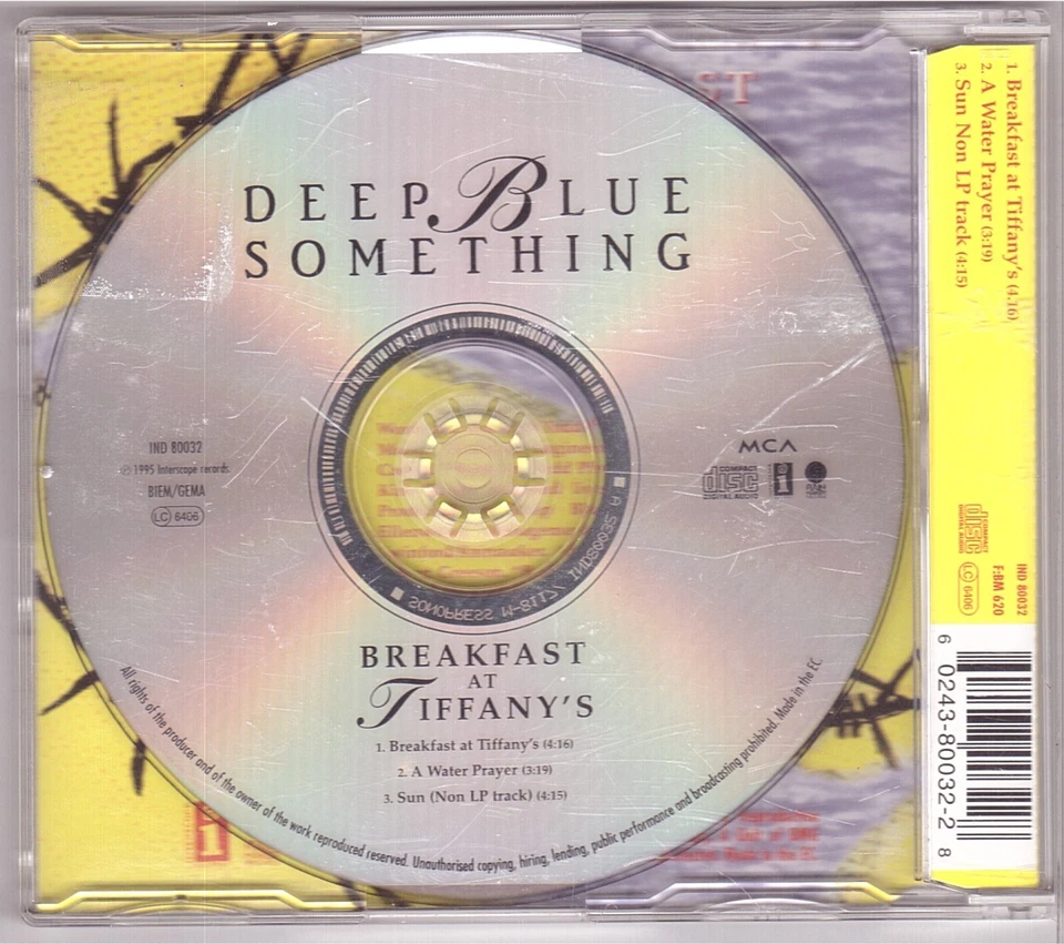 Deep Blue Something - Breakfast At Tiffany's (Maxi-CD 1996) - Bild 2 von 2
