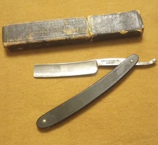 Vintage Clauss Shear Works Fremont OH "Parker Chemical" Straight Razor & Box