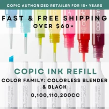 Colorless,Black,Special Blk,200CC* COPIC Ink Refill - U.S. Authorized Retailer
