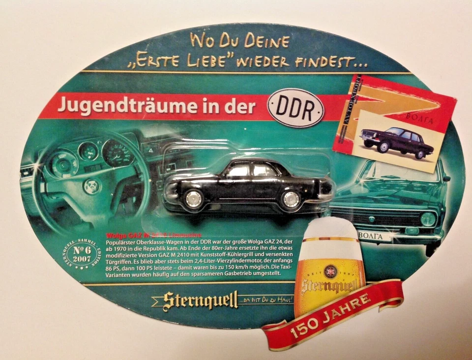 Grell 1:64 GAZ VOLGA 2410 en NEGRO Unión Soviética Rusia coches de RDA Alemania Oriental Foto 2 de 4