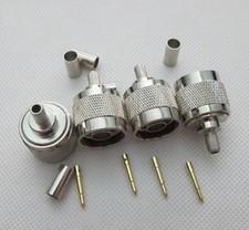 4 PCS N Crimp Plug Male RF Coaxial Connector Crimp for RG142 RG58 cables