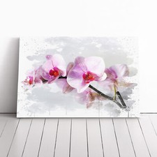 Flower Pink Orchid (2) V3 Canvas Wall Art Print Framed Picture Decor Living Room