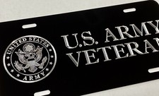 Engraved Us Army Vet Veteran Car Tag Diamond Etched Black Metal License Plate Engraved Us Army Vet Veteran Car Tag Diamond Etched Black Metal License Plate