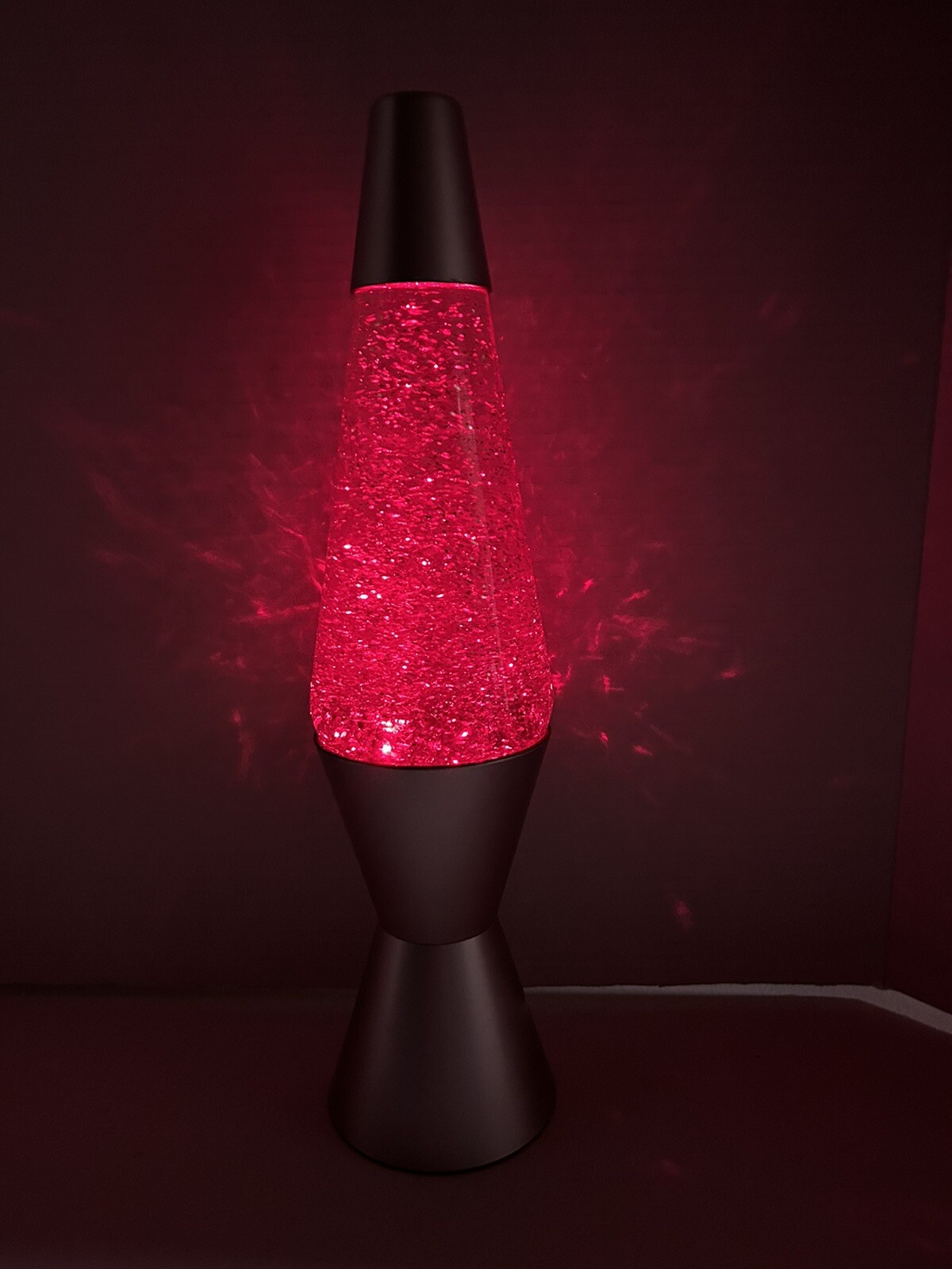 14.5” Color Phasing Vortex Glitter Lava Lamp Silver Base Red Blue Green
