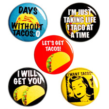 Funny Taco Fridge Magnets 5 Pack Gift Set Taco Magnets Vintage Style 1" MP69-1