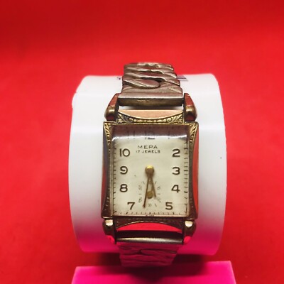 Vintage 50's Mepa Watch 17 Jewel Swiss Made Art Deco Watch