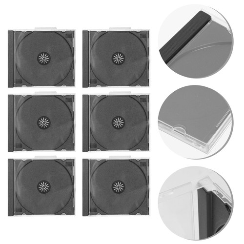6 Pcs CD Case Storage Holders Single Container for Disc Clear Cases - Afbeelding 12 van 12