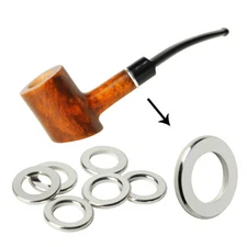 2 Pcs Decoration Copper Ring for Tobacco Pipe Silver Metal Hoop Dia 10.6*17*2mm