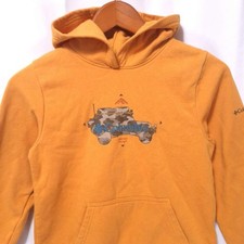 Columbia Kids Graphic Fleece Hoodie Size M 10/12 Truck Camo Pullover Yellow