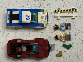 Lego City High Speed Chase Red Sports Car & Cop Car 2 Figures 60138 w/ Manuals