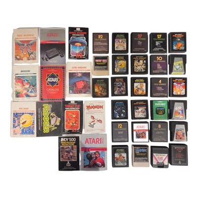 27 Atari 2600 Video games with Some Pamphlets, Lot of 27 Games, Not Tested