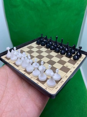 Vintage Collectible USSR Soviet Chess Game Magnetic Travel Chess Set Cardboard
