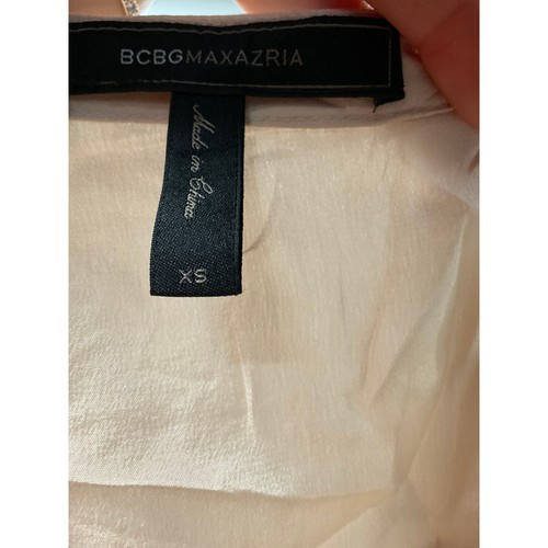 BCBGMAXAZRIA Beige Silk Blouse XS - Picture 3 of 4