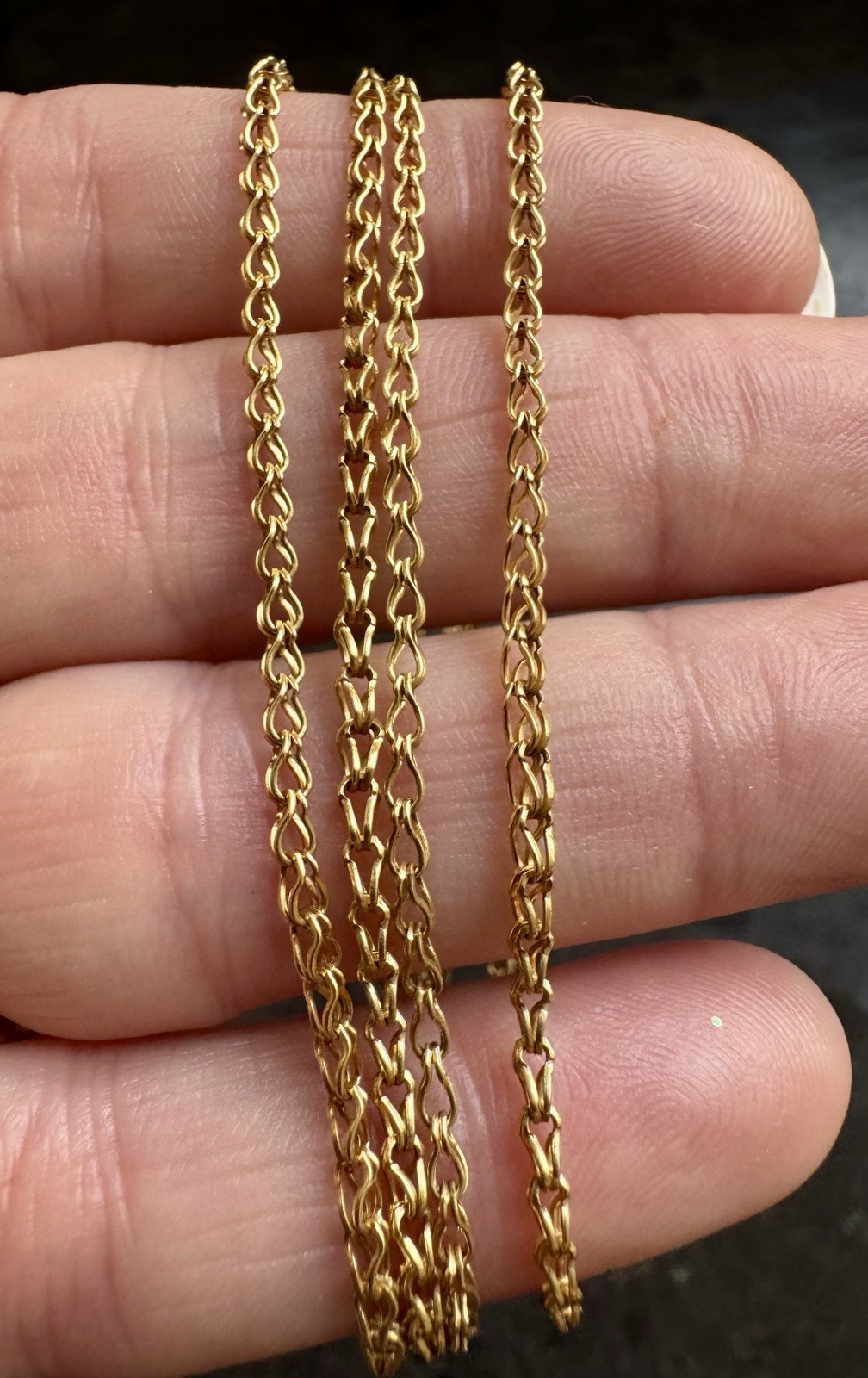 VTG Unoaerre 18K Gold Rare Loop In Loop Link Chai… - image 2