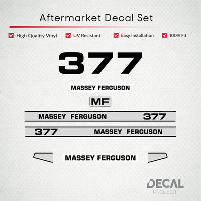Massey Ferguson 377 Decal Kit - Premium Professional Restoration Hood Graphics