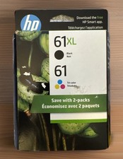 HP 61XL Black/61 Tri-Color Ink (2 pk) (CZ138FN) Cartridge -BRAND NEW Dec 2026