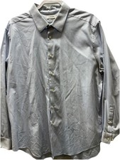 Calvin Klein Men  s Infinite Non-Iron Slim Fit Stretch Dress Shirt White 17 34/35