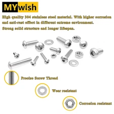 1290 Pieces M2 M3 M4 M5 Screw Nuts and Bolts Assortment Kit, Metric Screws 30...