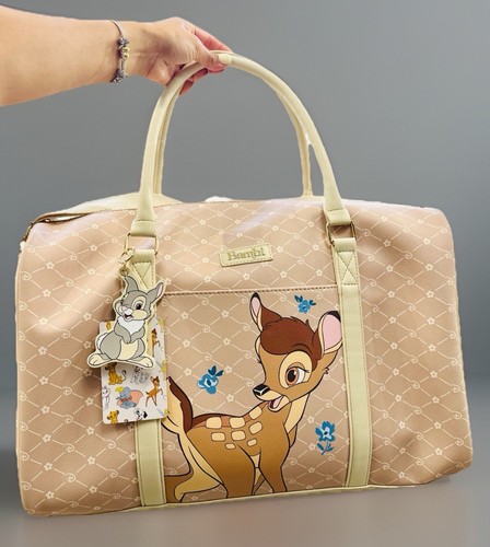 ¡Bolso de viaje nocturno de fin de semana de cuero sintético Disney Bambi nuevo con etiquetas! - Imagen 2 de 7
