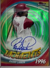 2025 Topps Finest Barry Larkin Moments Auto Green 25/75 Reds
