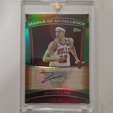 Zach Collins Topps Marks of Excellence Green Rainbow Autograph #ME-ZC /99 Bulls