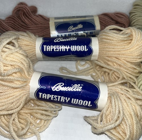 NOS 6 Vtg Skeins Bucilla Tapestry Wool 100% pure Virgin Wool 40 Yds Per Skein - Picture 2 of 7