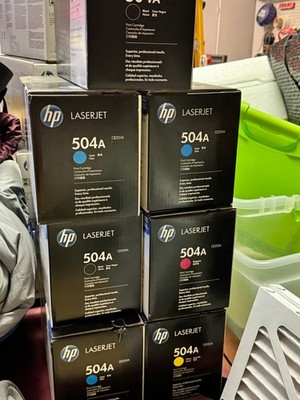 HP 504A Toner Cartridge 3 Set s (12) OEM NEW Sealed then an extra black & Blue14