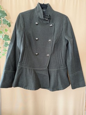 Banana Republic Woman Military Jacket  Mario Bellucci Wool Green S