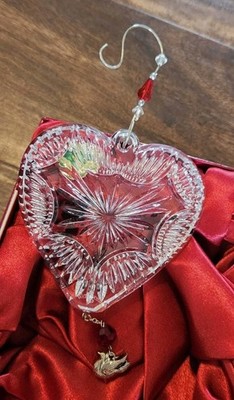 Waterford Crystal Twelve Days of Christmas Two Turtle Doves Heart Ornament Box 