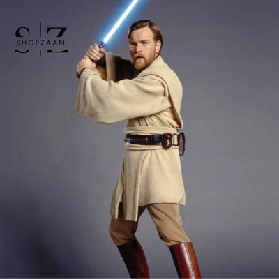 Obi-Wan Kenobi Cosplay Costume Star Wars Jedi Knight Suit Rope Outfits Full Set - Image 1 of 4