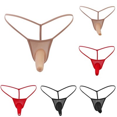 Herren Trunk Etui G-String Jockstrap Atmungsaktiv Slip Niedrige Taille T-Back Unterwäsche