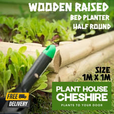 Wooden Raised Bed Planter Half Round Garden 1m x 1m - Pressure Treated Timber