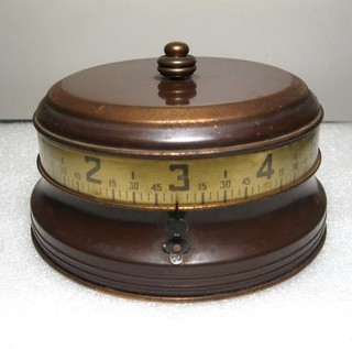 1935 Lux Rotary Mystery Desk Clock 30 Hour Works Great Tape Measure Clock