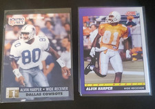 Pro Set Score Alvin Harper ROOKIES Dallas Cowboys NFL 1991 2 Card Lot