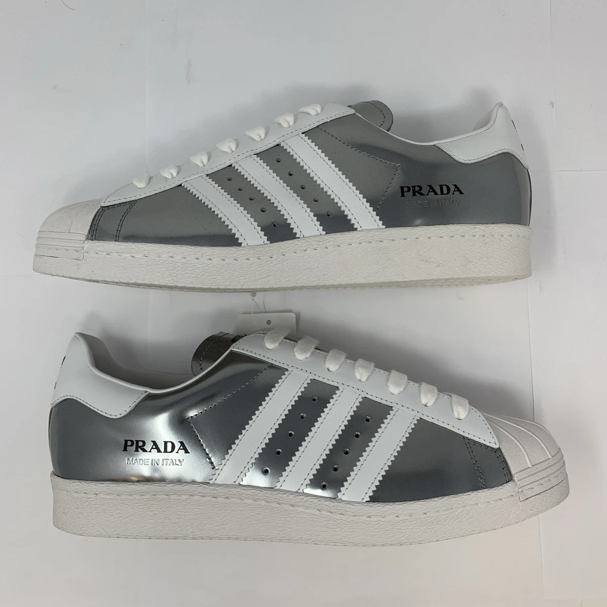 Prada x adidas Superstar Silver Metallic for Sale | Authenticity