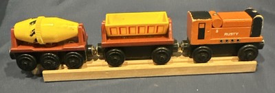 RUSTY & CONSTRUCTION CARS (Cement Mixer, Dumper) (2001) Thomas Wooden trains 