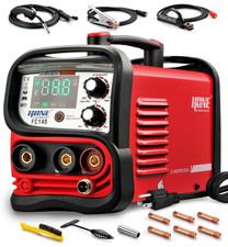 MIG Welder 110V 140A Flux Core/Stick/Lift TIG 3-in-1 IGBT Gasless, LED Display