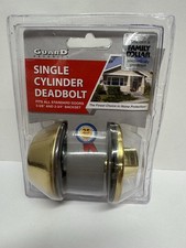 Guard Security Single Cylinder Deadbolt Polished Brass Door Lock NEW