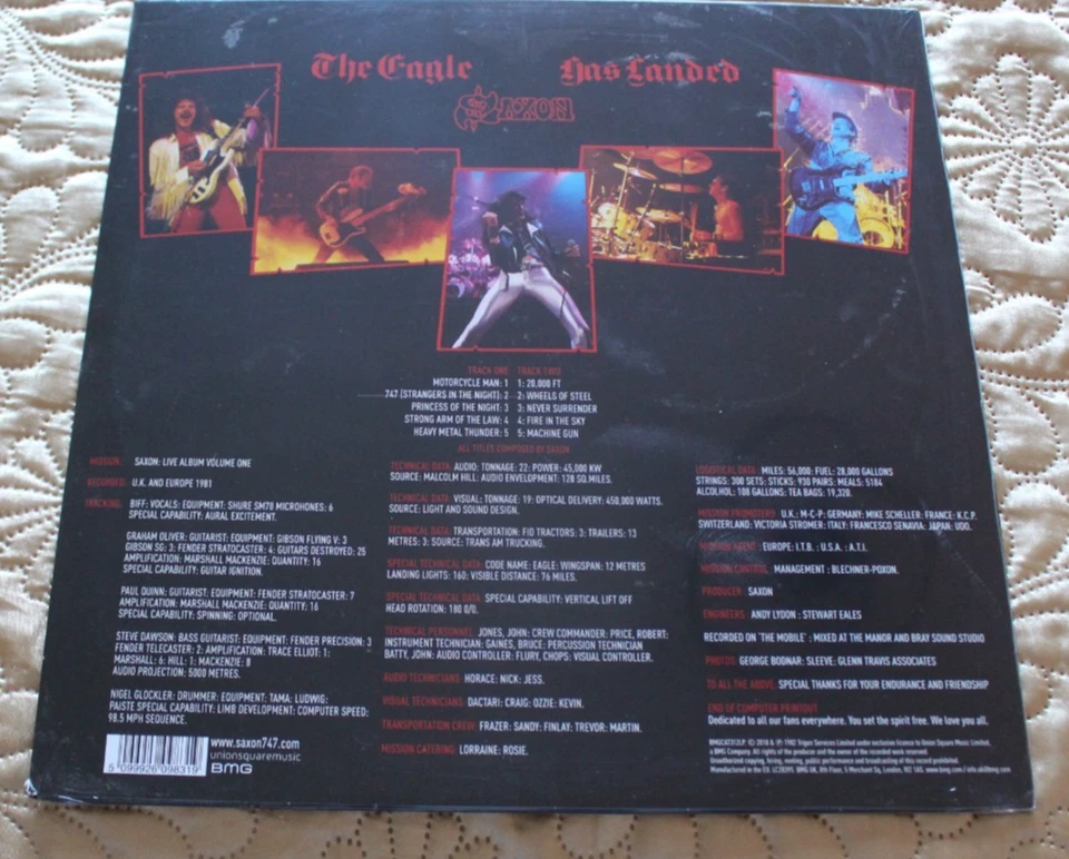 Saxon - The Eagle Has Landed (LIVE) (10 TRK 12" RED Vinyl Album) MINT!! - Image 2 of 2