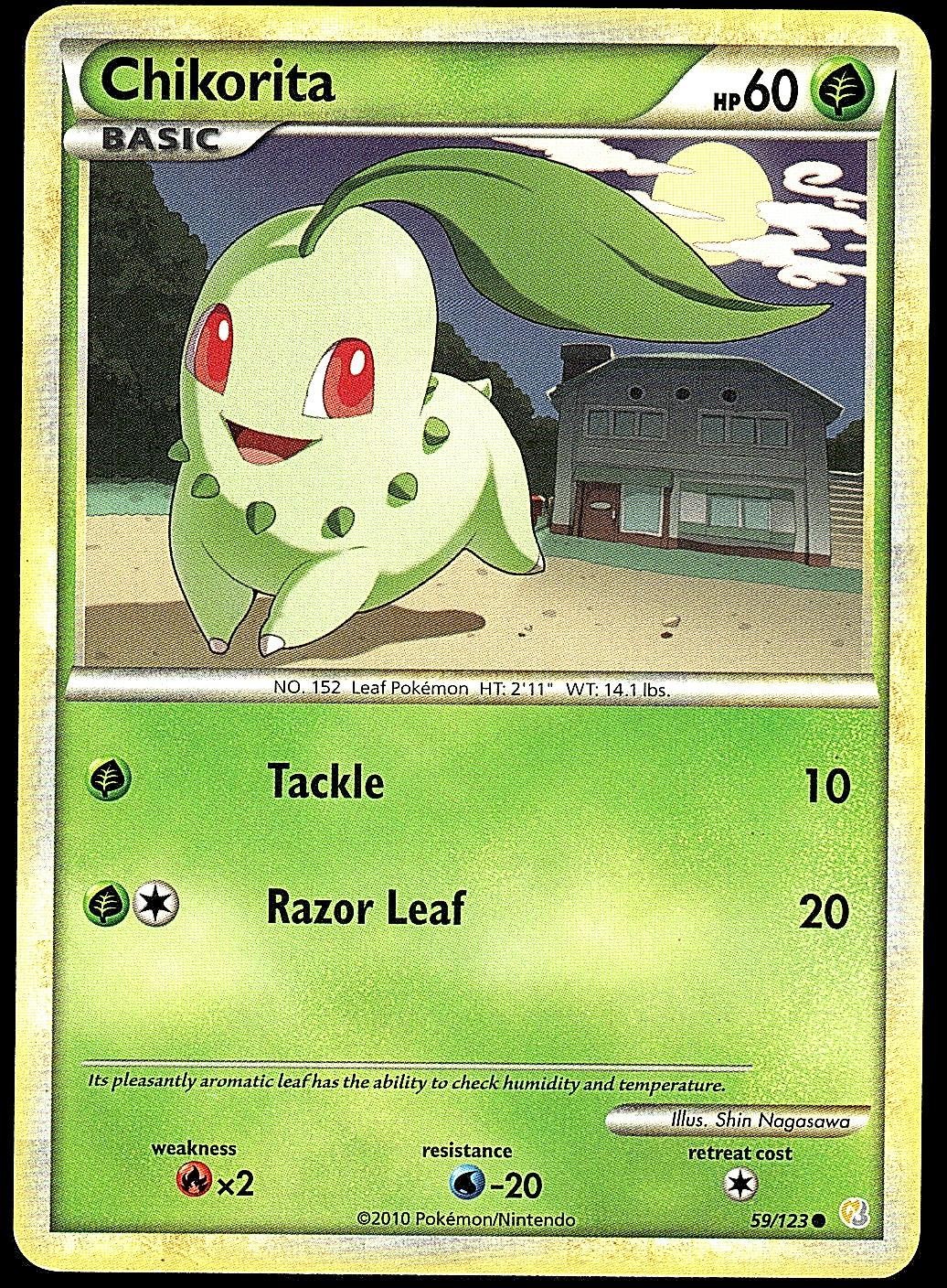 Chikorita 59/123 Common HeartGold & SoulSilver Pokemon Lightly Played